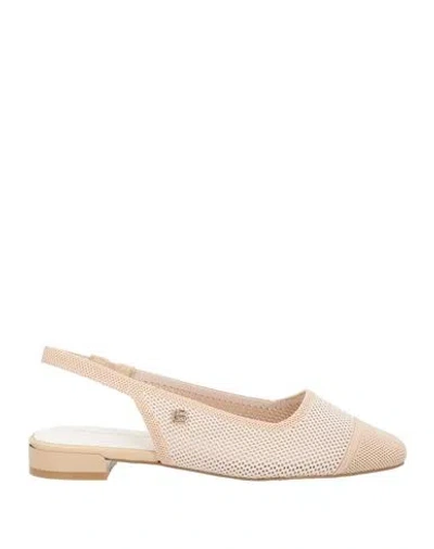 Laura Biagiotti Woman Ballet Flats Sand Size 9 Textile Fibers In Neutral
