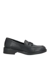 Laura Biagiotti Woman Loafers Black Size 8 Textile Fibers In Multi