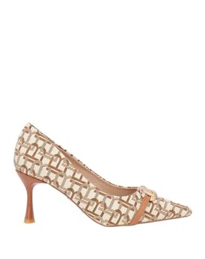 Laura Biagiotti Woman Pumps Beige Size 5 Textile Fibers In Multi