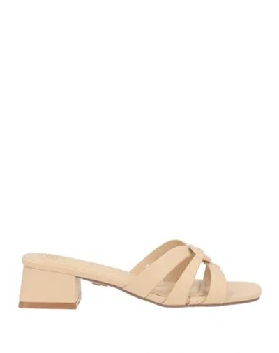 Laura Biagiotti Woman Sandals Beige Size 8 Synthetic Material In Neutral