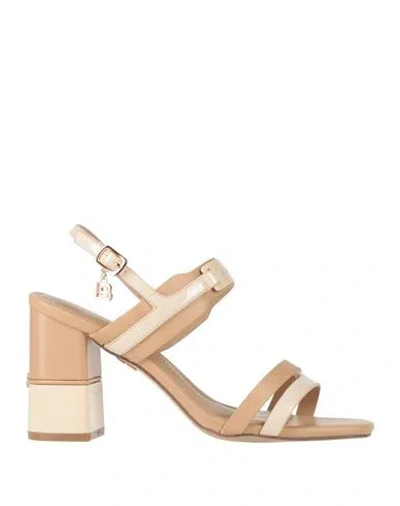 Laura Biagiotti Woman Sandals Beige Size 8 Synthetic Material In Neutral