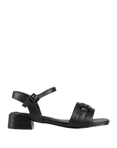 Laura Biagiotti Woman Sandals Black Size 8 Textile Fibers