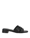 Laura Biagiotti Woman Sandals Black Size 8 Textile Fibers In Black