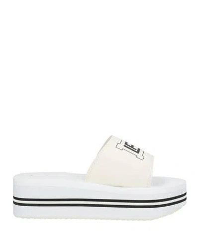 Laura Biagiotti Woman Sandals Ivory Size 5 Synthetic Material In White