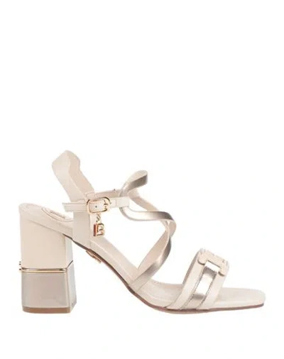Laura Biagiotti Woman Sandals Ivory Size 7 Synthetic Material In White
