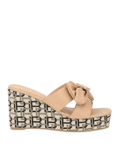 Laura Biagiotti Woman Sandals Sand Size 8 Textile Fibers In Neutral