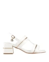 LAURA BIAGIOTTI LAURA BIAGIOTTI WOMAN SANDALS WHITE SIZE 8 TEXTILE FIBERS
