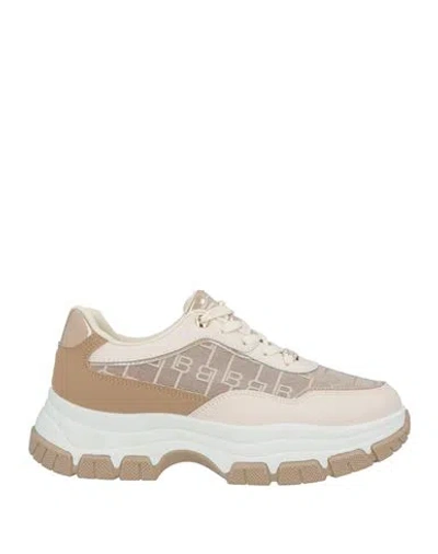 Laura Biagiotti Woman Sneakers Beige Size 11 Synthetic Material, Textile Fibers In Multi