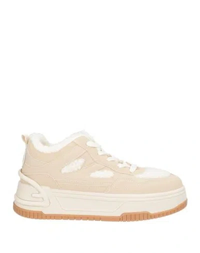 Laura Biagiotti Woman Sneakers Beige Size 8 Synthetic Material, Textile Fibers In Neutral