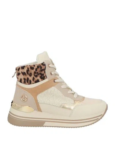 Laura Biagiotti Woman Sneakers Beige Size 8 Synthetic Material, Textile Fibers In Neutral