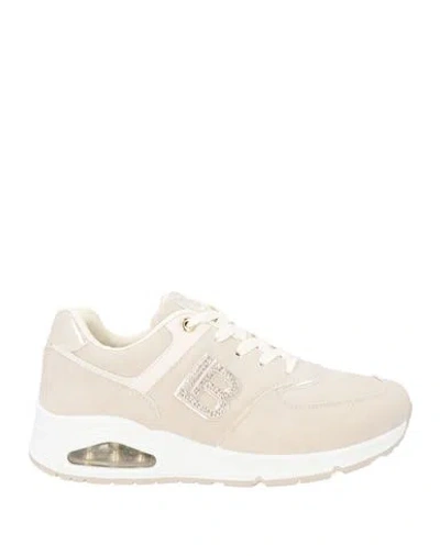 Laura Biagiotti Woman Sneakers Beige Size 8 Textile Fibers In Pink