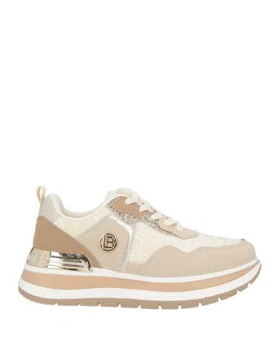 Laura Biagiotti Woman Sneakers Beige Size 9 Synthetic Material, Textile Fibers In Brown