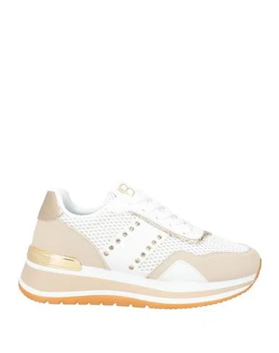 Laura Biagiotti Woman Sneakers Beige Size 9 Synthetic Material, Textile Fibers In Multi