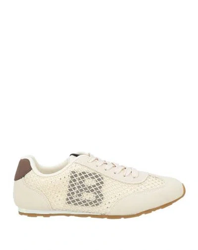 Laura Biagiotti Woman Sneakers Beige Size 9 Textile Fibers, Synthetic Material In Neutral
