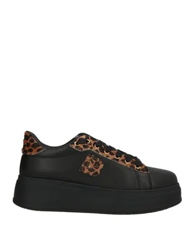 Laura Biagiotti Woman Sneakers Black Size 10 Synthetic Material