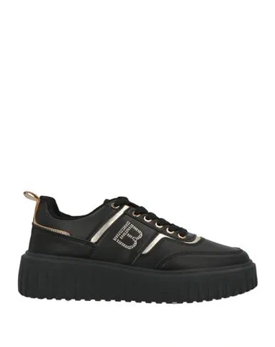 Laura Biagiotti Woman Sneakers Black Size 8 Textile Fibers