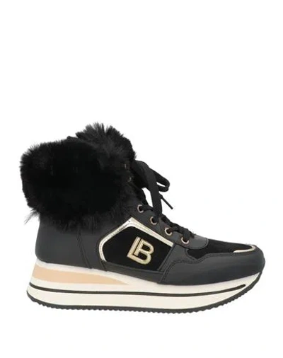 Laura Biagiotti Woman Sneakers Black Size 8 Textile Fibers, Rubber