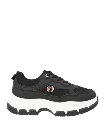 Laura Biagiotti Woman Sneakers Black Size 8 Textile Fibers, Rubber In Multi