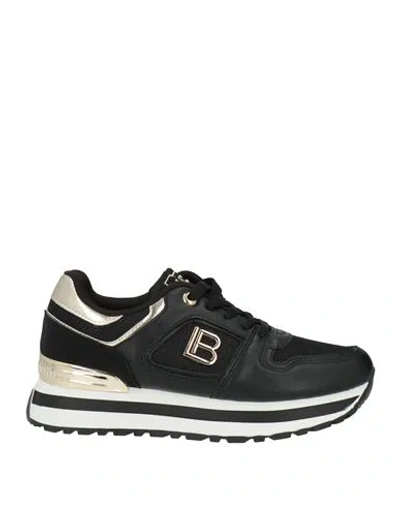 Laura Biagiotti Woman Sneakers Black Size 9 Synthetic Material, Textile Fibers
