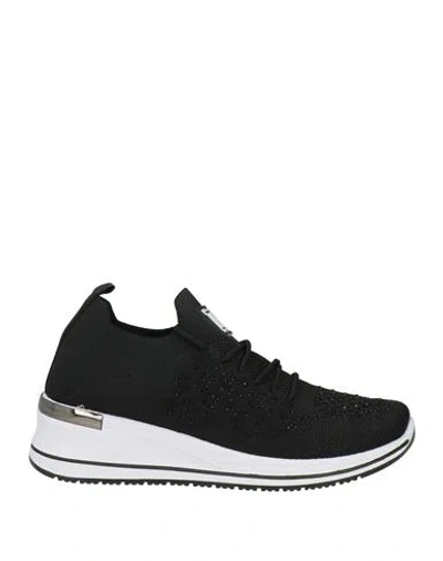 Laura Biagiotti Woman Sneakers Black Size 9 Textile Fibers