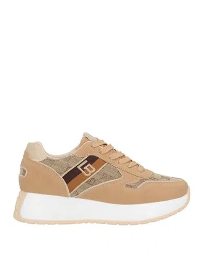 Laura Biagiotti Woman Sneakers Camel Size 8 Textile Fibers, Synthetic Material In Multi