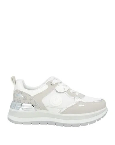Laura Biagiotti Woman Sneakers Light Grey Size 8 Textile Fibers, Polyurethane In White
