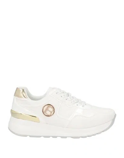 Laura Biagiotti Woman Sneakers White Size 8 Textile Fibers In Multi