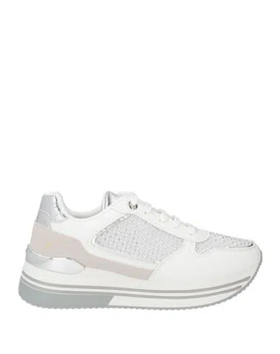 Laura Biagiotti Woman Sneakers White Size 9 Leather, Textile Fibers