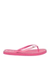 Laura Biagiotti Woman Thong Sandal Pink Size 8 Textile Fibers