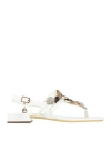 Laura Biagiotti Woman Thong Sandal White Size 8 Synthetisches Material In White