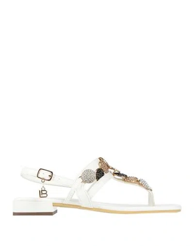 Laura Biagiotti Woman Thong Sandal White Size 8 Synthetisches Material