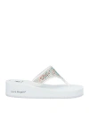 Laura Biagiotti Woman Thong Sandal White Size 8 Textile Fibers