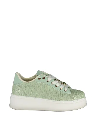 Laura Biagiotti Woven-effect Platform Sneakers In Green