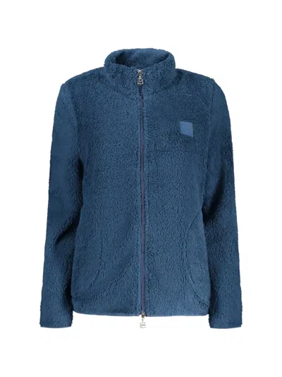 Laura Biagiotti Zip-up Fleece-texture Cardigan In Blue