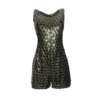 Laura Citron Women's Black / Gold Heart Of Gold Romper