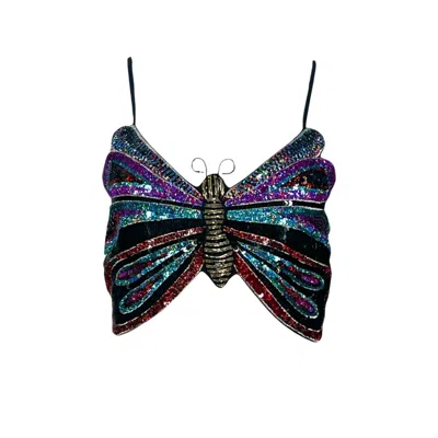 Laura Citron Women's Monarch Butterfly Top In Black