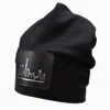 Laura Daili Men's Black / Silver Cityscape Wool Blend Beanie In Multi