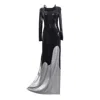 Laura Daili Women's Black / Grey Glass Wave Sequin Gown In Multi
