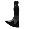 Laura Daili Women's Black / Grey Off-shoulder Elegance Gown In Multi