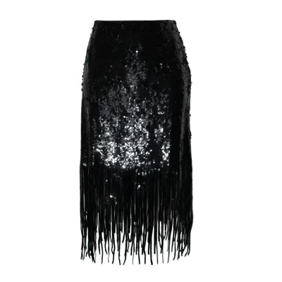 Laura Daili Women's Black Sequin Motion Skirt