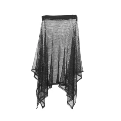 Laura Daili Women's Black Shadow Layer Mesh Skirt