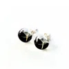 Laura Daili Women's Black / Silver A Wish - Glass Earrings With Real Dandelion Seeds