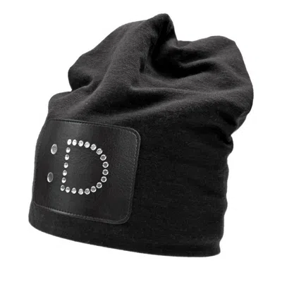 Laura Daili Women's Black / Silver :d Wool Blend Beanie In Black/silver