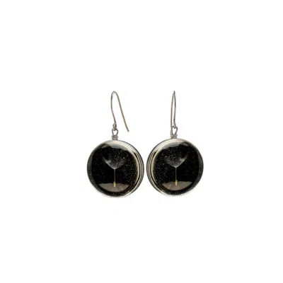 Laura Daili Women's Black / Silver Glass Earrings - A Wish
