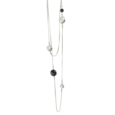 Laura Daili Women's Black / Silver / Neutrals Nature In Glass – Long Necklace