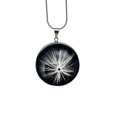 Laura Daili Women's Black / Silver Wishkeeper – Dandelion Puff Glass Pendant In Multi