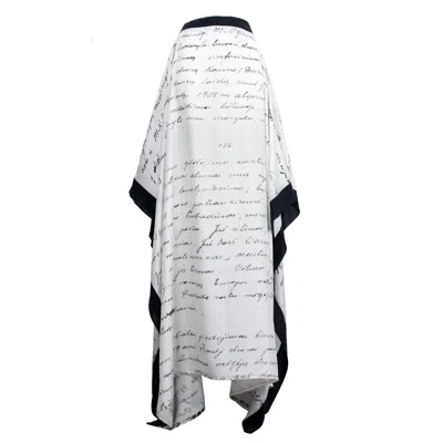 Laura Daili Women's Black / White Silk Maxi Skirt - Glass Poem In Multi