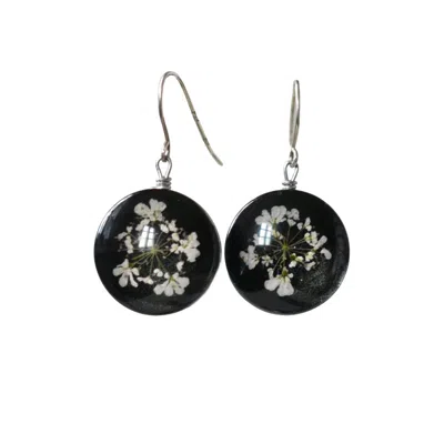 Laura Daili Women's Black / White / Silver Queen Anne's Starry Night Earrings