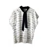 Laura Daili Women's Black / White Timeless Script Silk Blouse In Multi