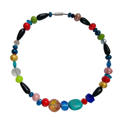 Laura Daili Women's Blue / Orange Dancing Colours Necklace